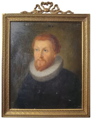 a painting of a man with a beard in a gold frame