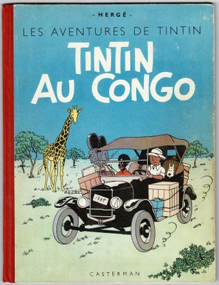 une image représentant un livre sur lequel figure une girafe dans une voiture, ainsi qu'une girafe