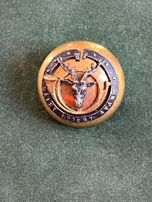 un insigne représentant un cerf sur un fond vert