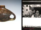 deux photos d'un vase et une photo d'une table