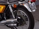 a motorcycle that is parked in a garage
