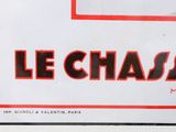 french poster for the movie le chassie, with a man in a suit and tie