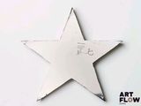 a white star with a drawing on it