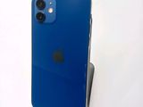 an image of a blue iphone sitting on top of a white surface