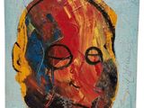 une image représentant un tableau représentant le visage d'un homme sur fond bleu