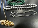 a necklace that has been placed on a table
