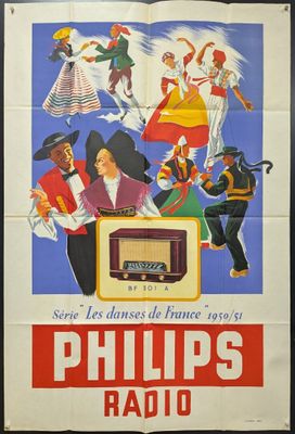 phillips radio - french movie poster, 1950s
