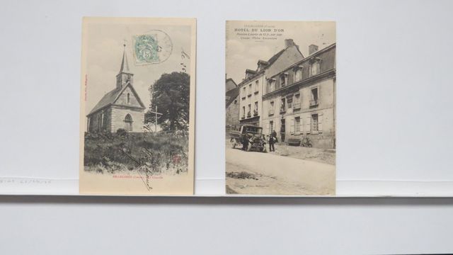Bellegarde-en-Marche : Lot de 2cpa : Hôtel du Lion d’Or. 1 coin p...