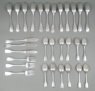Lot De 12 Fourchettes à Poisson En Métal Argenté - Modèle Filet - Occasion