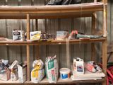 a shelf that has many different items on it