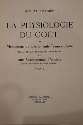 la couverture du livre *La physiologie du goût*