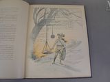 an open book with a picture of a man holding a bag