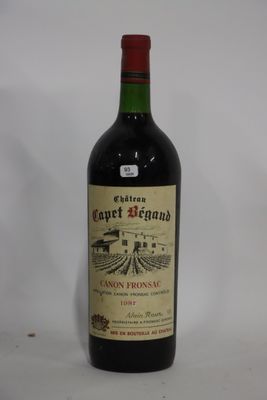 1 magnum chateau capet Begaud (canon fronsac) millesimee manuscrit 198