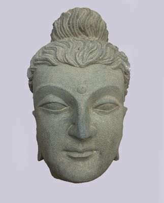 Tête de Bouddha avec son troisième œil dit de la conscience,…