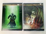 two dvd covers of a man with a sword and a woman with a sword