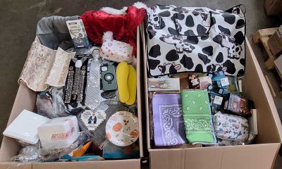 71 / 1 palette de 128 kg de mix (tabliers, pinceaux, bandanas, cartouc