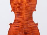 an old violin with a wooden back and a long neck