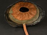 an image of a hat with a brown eye
