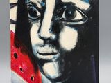 painting of a woman holding a watermelon in her hand