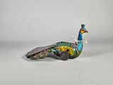 un oiseau aux couleurs vives qui est posé par terre