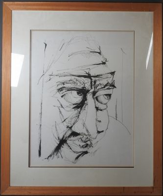 une image représentant le dessin d'un homme portant des lunettes et une barbe