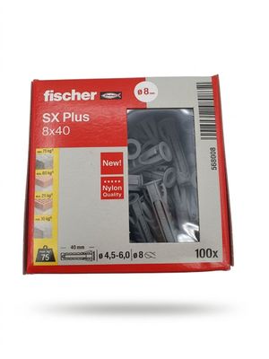 Lot de 100 - FISCHER - Chevilles SX Plus - 8x40mm - Nylon ha…