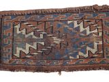an old rug on a white surface with a white background
