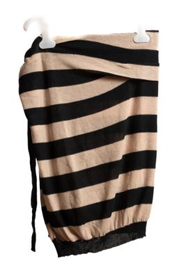 SONIA RYIKIEL Jupe en coton réglable à la taille, rayée noir…