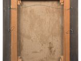 an old photo of a picture frame with a piece of wood in it