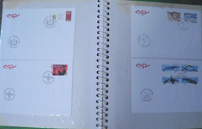 a picture of a book that has stamps on it