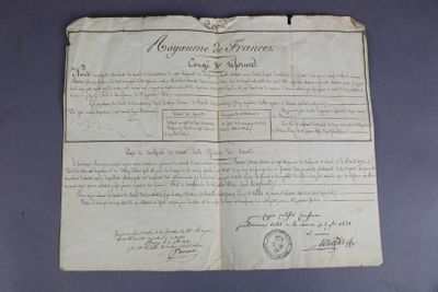 CONGE de REFORME - Royaume de France Congé de réforme au nom…