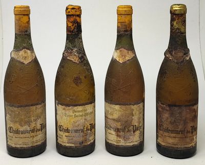 4 bouteilles CHÂTEAUNEUF-DU-PAPE blancs, Domaine Tour Saint-…