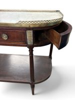 Console demi-lune en acajou ouvrant par un tiroir principal … (photo 2)