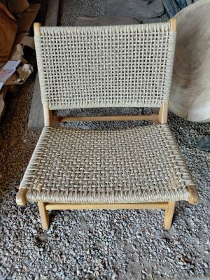 an image of a chair made out of wood and wicker
