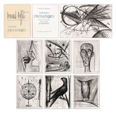 Plusieurs dessins représentant divers types d'objets sont représentés sur une surface blanche.
