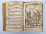 an open book with a drawing of a man on a horse in the middle of it