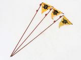 three flags with a skull and crossbone design on them