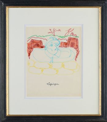 Charles LAPICQUE (1898-1988) "Soldat dans sa tranchée - 1960…