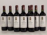 six bouteilles de vin sont alignées sur une table