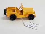 a yellow toy car with a price tag attached to it