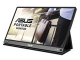 L'écran portable Asus est présenté aux côtés d'un homme portant une mallette.