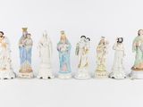 seven figurines of the nativity of jesus, mary, joseph, joseph, and joseph