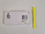a yellow pen sitting on top of a white table