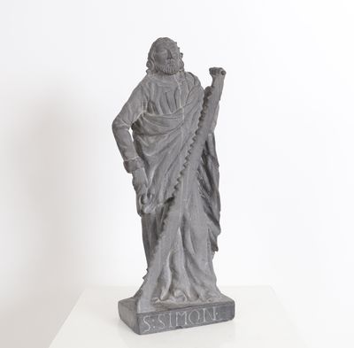 Saint Simon Sculpture pierre Dimensions: H: 50; L: 18 cm