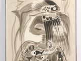 painting of a woman with a bird on her head and a snake on her shoulder