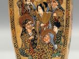 an image of a vase with a group of people on it