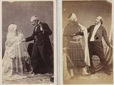 deux photographies en noir et blanc représentant un homme et une femme se serrant la main