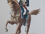 a drawing of a man riding a horse with a hat on