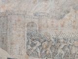 a drawing of a group of men on a street