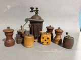 many different types of wooden pepper grinders and pepper grinders